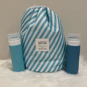 Portable Large Toiletry/Organizer Drawstring Bag. 3 oz TSA Travel Bottles. New.